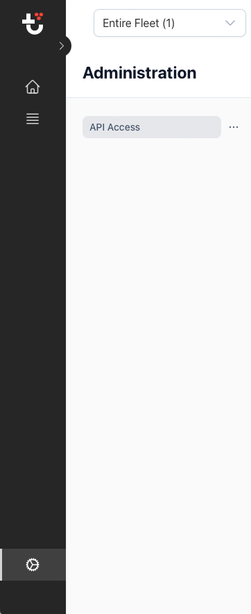 Screenshot of snippet showing API Access under Administration Settings