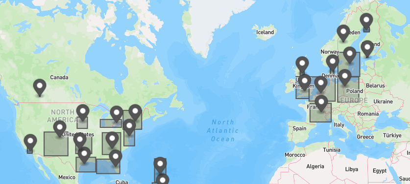 map with some asset clusters