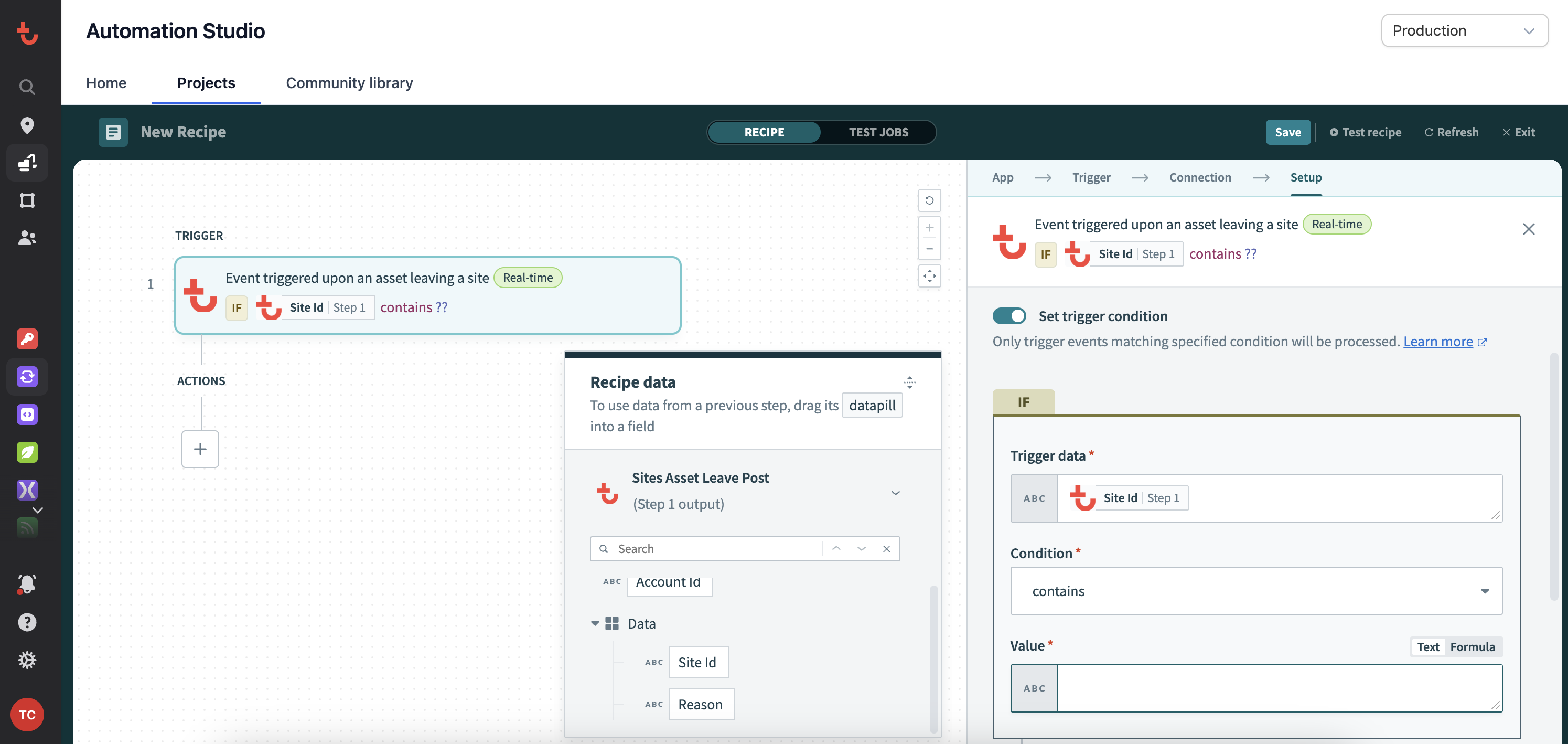 Configure a trigger in Automation Studio