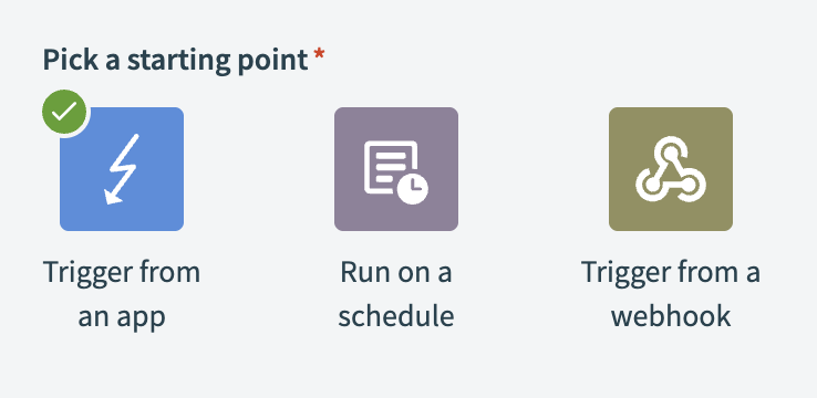 Trigger options in Automation Studio